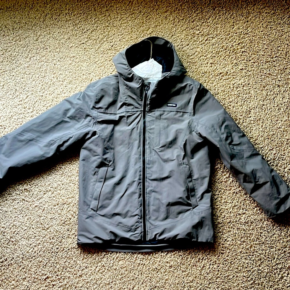 Lands End hooded grey  coat